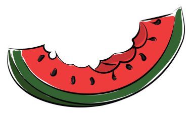 Yenilen karpuz, illüstrasyon, beyaz arkaplanda vektör.