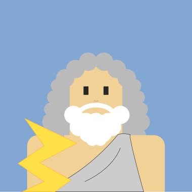 Zeus, illüstrasyon, beyaz arkaplanda vektör.