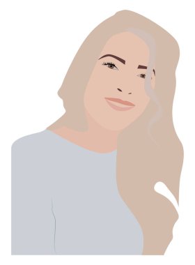 Beyaz kız, illüstrasyon, beyaz arka plan üzerinde vektör.