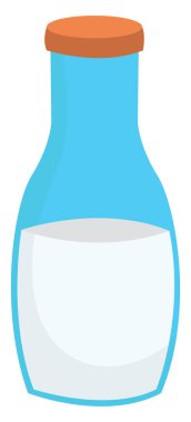 Süt şişesi, illüstrasyon, beyaz arka plan üzerinde vektör.