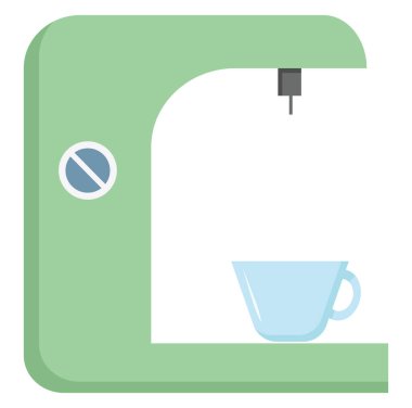 Kahve makinesi, illüstrasyon, beyaz arka plan vektör.