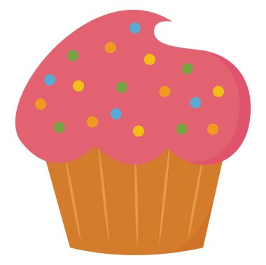 Cupcake, illüstrasyon, beyaz arka plan üzerinde vektör.