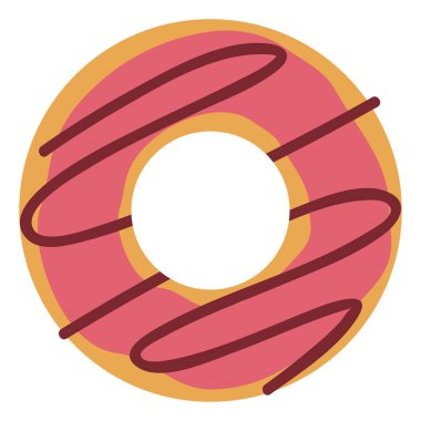 Donut pembesi, illüstrasyon, beyaz arkaplan vektörü.