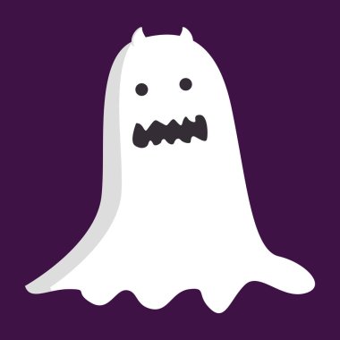 Korkunç hayalet, illüstrasyon, beyaz arkaplanda vektör.