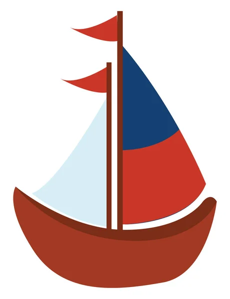 Barco de juguete, ilustración, vector sobre fondo blanco . — Vector de stock