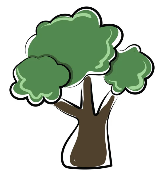 Green tree, illustration, vector on white background. — Stock Vector