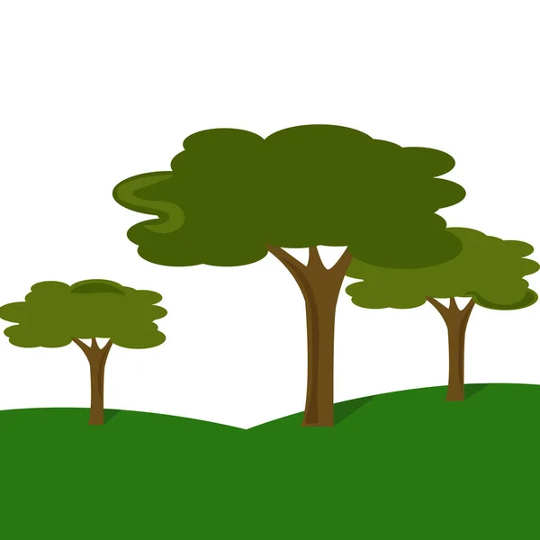 Bomen, illustratie, vector op witte achtergrond. — Stockvector