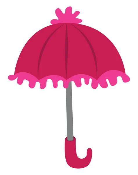 Pink umbrella, illustration, vector on white background. — Stock Vector