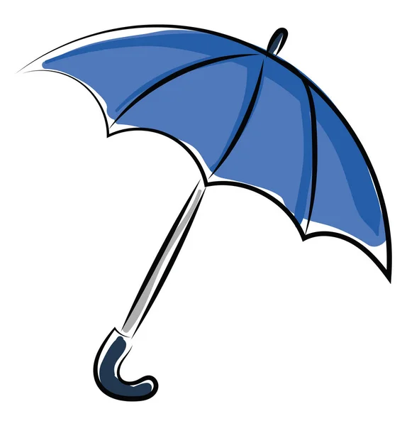 Синий зонтик, иллюстрация, вектор на белом фоне. — стоковый вектор