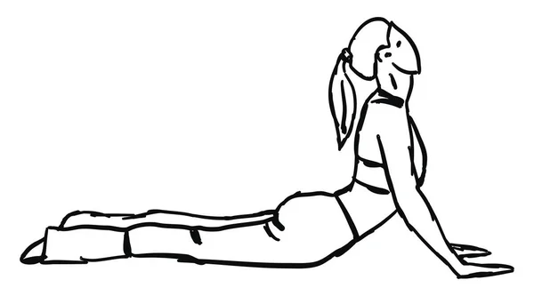 Postura de yoga, ilustración, vector sobre fondo blanco . — Archivo Imágenes Vectoriales