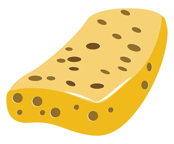 Yellow sponge, illustration, vector on white background. — Stock Vector