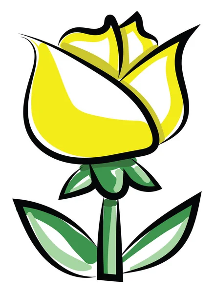 Gele tulp, illustratie, vector op witte achtergrond. — Stockvector