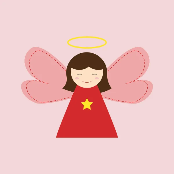 Angel girl, illustration, vector on white background. — Stock Vector
