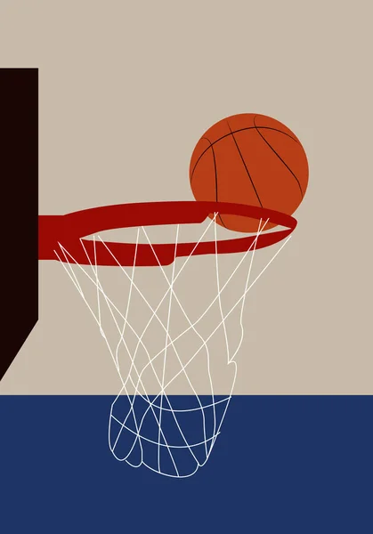 Baloncesto pura, ilustración, vector sobre fondo blanco . — Vector de stock