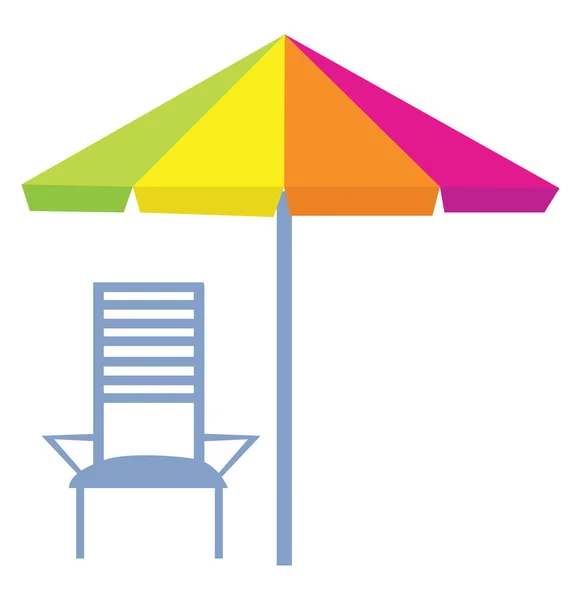 Deštník na pláži, ilustrace, vektor na bílém pozadí. — Stockový vektor