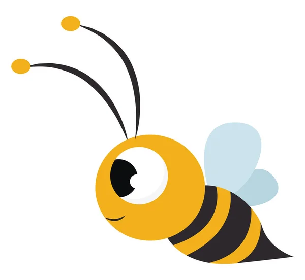 Schattige Bee, illustratie, vector op witte achtergrond. — Stockvector