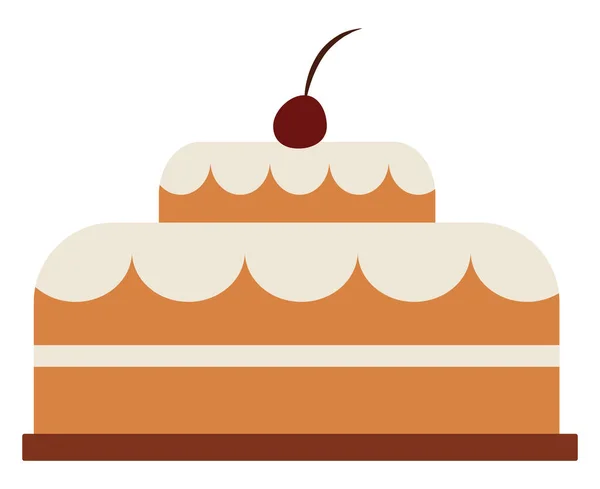 Urodzinowy tort, ilustracja, wektor na białym tle. — Wektor stockowy