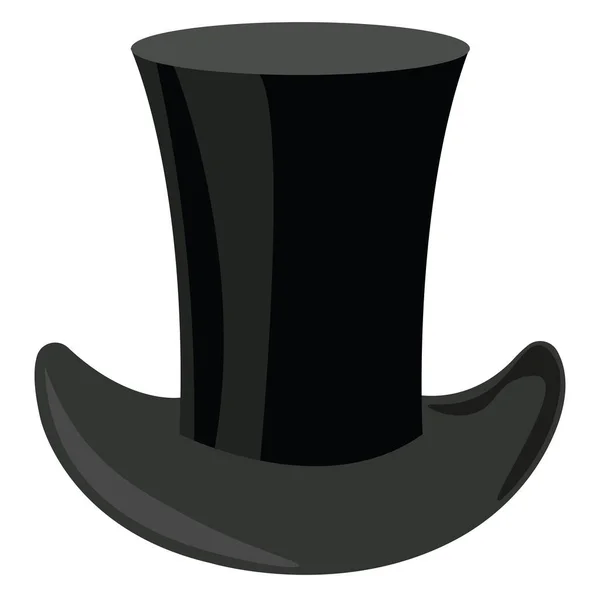 Cappello nero, illustrazione, vettore su sfondo bianco. — Vettoriale Stock