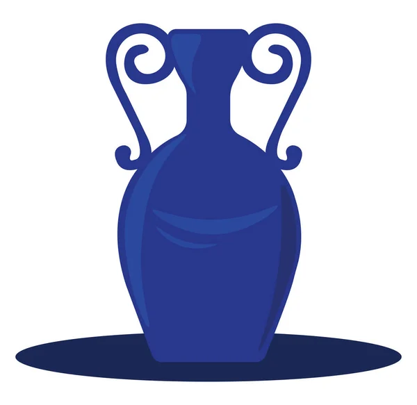 Blauwe vaas, illustratie, vector op witte achtergrond. — Stockvector