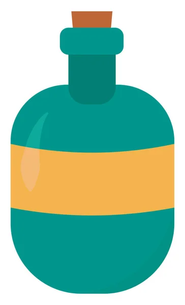 Botella azul, ilustración, vector sobre fondo blanco . — Vector de stock
