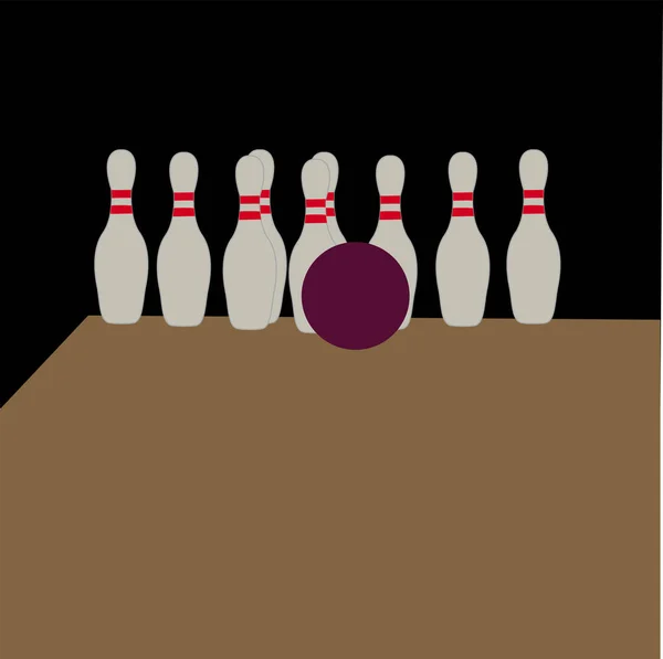 Bowling, Illustration, Vektor auf weißem Hintergrund. — Stockvektor