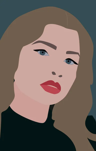 Chica con labios rojos, ilustración, vector sobre fondo blanco . — Archivo Imágenes Vectoriales