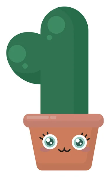 Kaktus i gryta, illustration, vektor på vit bakgrund. — Stock vektor