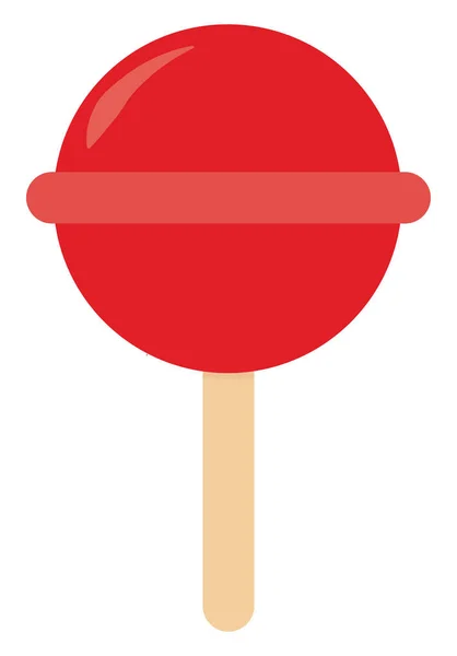 Rode lolly, illustratie, vector op witte achtergrond. — Stockvector