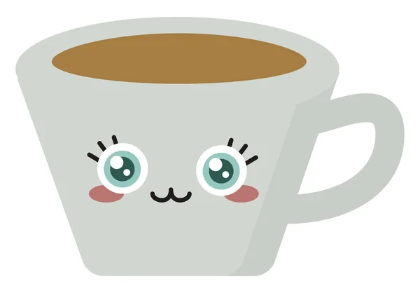 Taza de café, ilustración, vector sobre fondo blanco. — Vector de stock