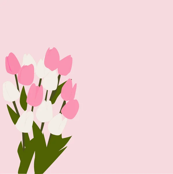 핑크 꽃, 그림, 배경 벡터. — 스톡 벡터