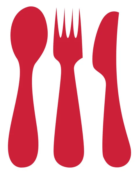 Coltello a forchetta e cucchiaio, illustrazione, vettore su sfondo bianco . — Vettoriale Stock