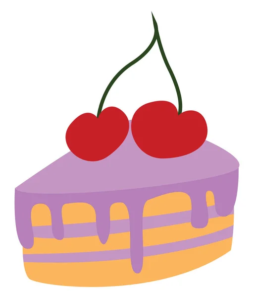 Gâteau aux fruits, illustration, vecteur sur fond blanc . — Image vectorielle