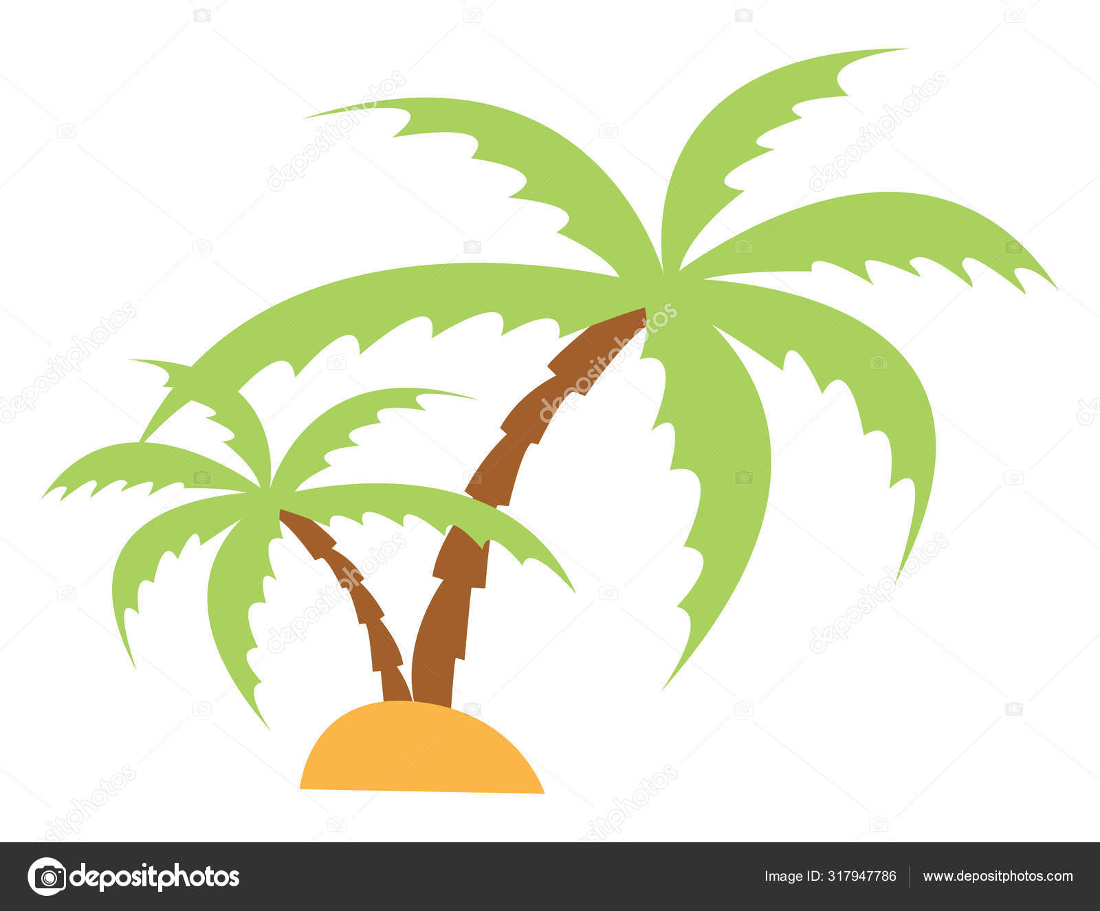 棕榈树，图例，白色背景上的矢量. 图库矢量图©Morphart 317947786, image size:1600x1325