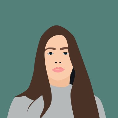 Uzun saçlı kız, illüstrasyon, beyaz arka planda vektör.