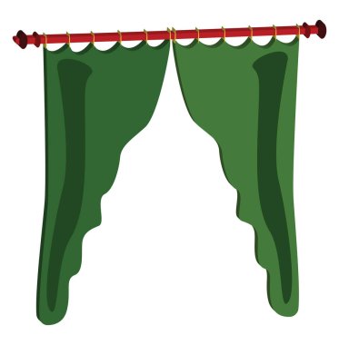Yeşil perde, illüstrasyon, beyaz arkaplanda vektör.
