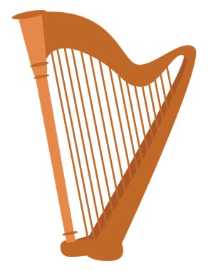 Harp, illüstrasyon, beyaz arkaplanda vektör.