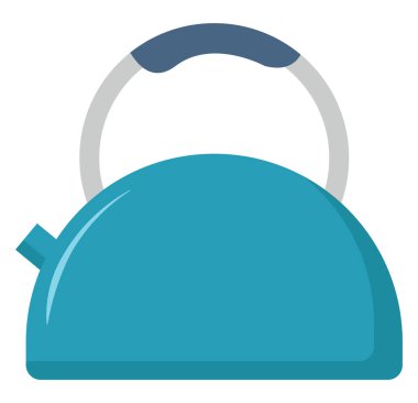 Eski çaydanlık, illüstrasyon, beyaz arkaplan vektörü.