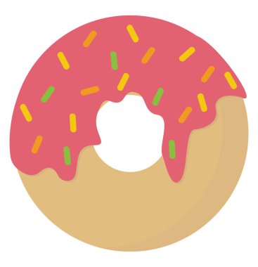 Pembe donut, illüstrasyon, beyaz arka plan vektör.