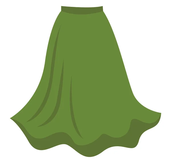Green skirt, illustration, vector on white background. — Stock Vector