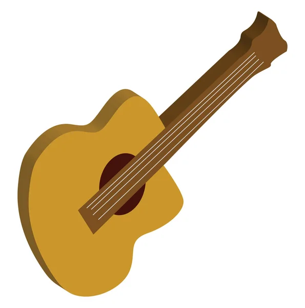 Guitar, illustration, vector on white background. — Stock Vector