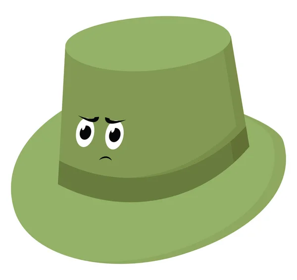 Chapeau vert, illustration, vecteur sur fond blanc. — Image vectorielle