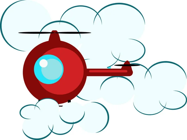 Helicopter flying, illustration, vector on white background. — Stock Vector