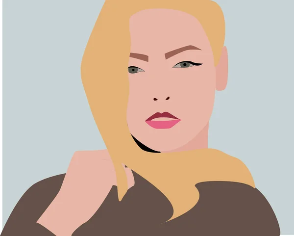 Fille blonde, illustration, vecteur sur fond blanc . — Image vectorielle