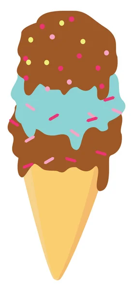 Zmrzlina čokoláda, ilustrace, vektor na bílém pozadí. — Stockový vektor