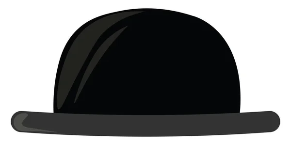 Zwarte hoed, illustratie, vector op witte achtergrond. — Stockvector