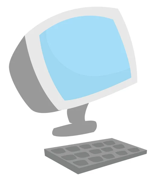 Alter Computer, Illustration, Vektor auf weißem Hintergrund. — Stockvektor