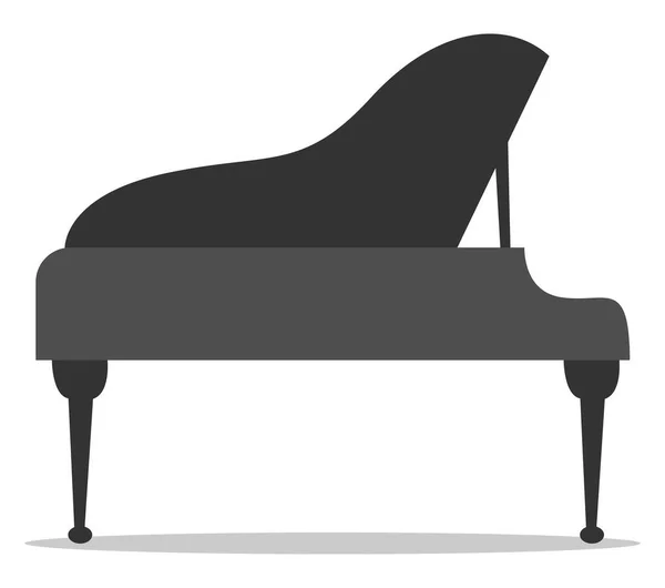 Černé piano, ilustrace, vektor na bílém pozadí. — Stockový vektor