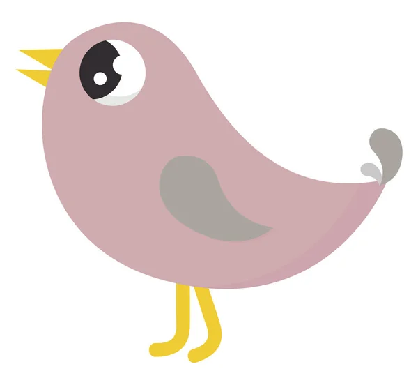 Roze vogel, illustratie, vector op witte achtergrond. — Stockvector