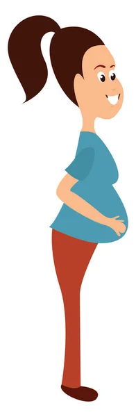 Femme enceinte, illustration, vecteur sur fond blanc. — Image vectorielle