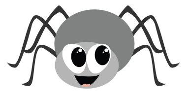 Gülümseyen örümcek, illüstrasyon, beyaz arkaplanda vektör.